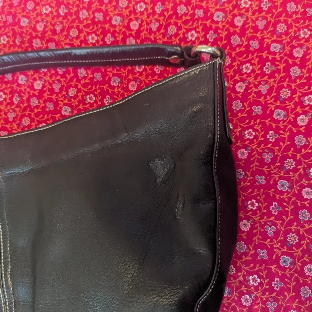 Y2K Perlina Bag Leather Hobo Shoulder‎ Crescent Baguette Tassel Silver Hardware